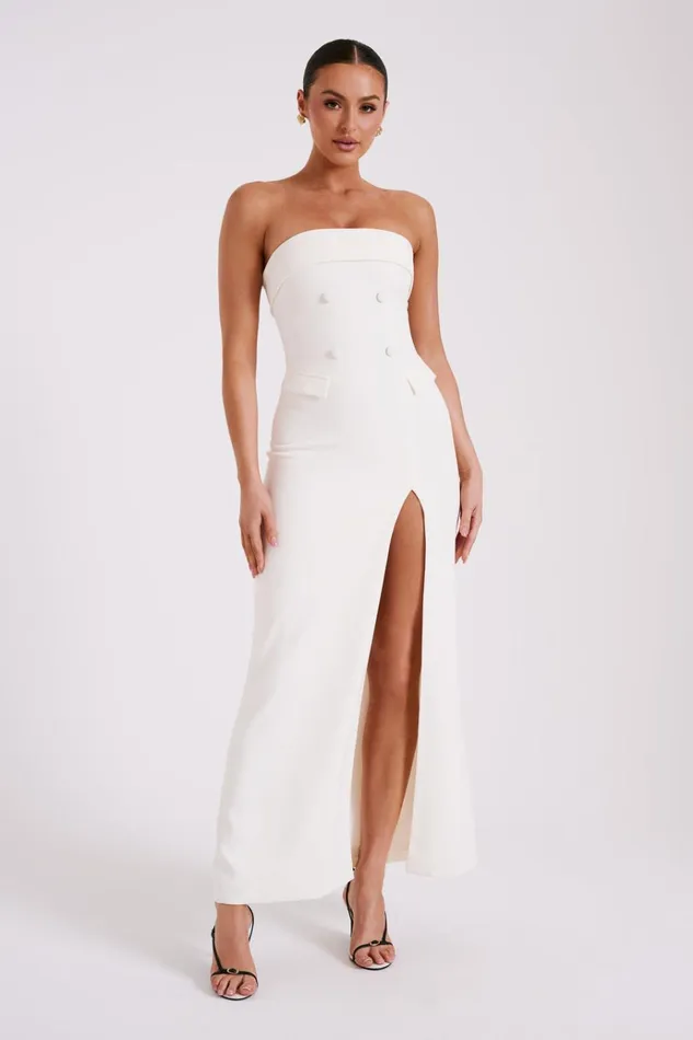 Dresses Women Meshki Abbie Strapless Suiting Maxi Dress 8211 Ivory Dresses Women Meshki Abbie Strapless Suiting Maxi Dress 8211 Ivory