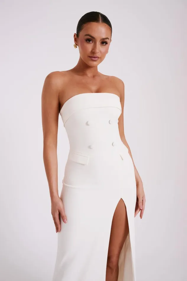 Dresses Women Meshki Abbie Strapless Suiting Maxi Dress 8211 Ivory Dresses Women Meshki Abbie Strapless Suiting Maxi Dress 8211 Ivory