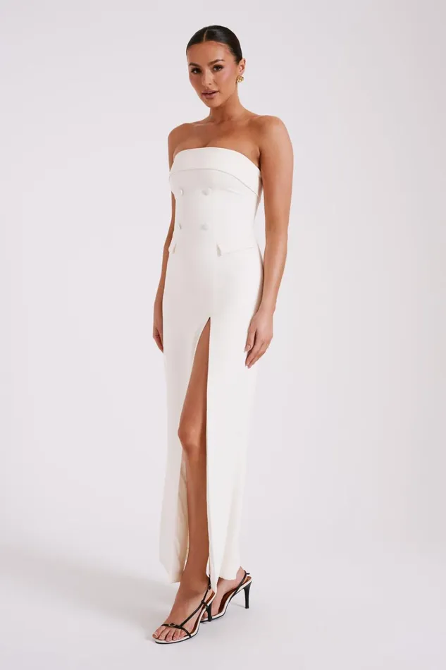 Dresses Women Meshki Abbie Strapless Suiting Maxi Dress 8211 Ivory Dresses Women Meshki Abbie Strapless Suiting Maxi Dress 8211 Ivory