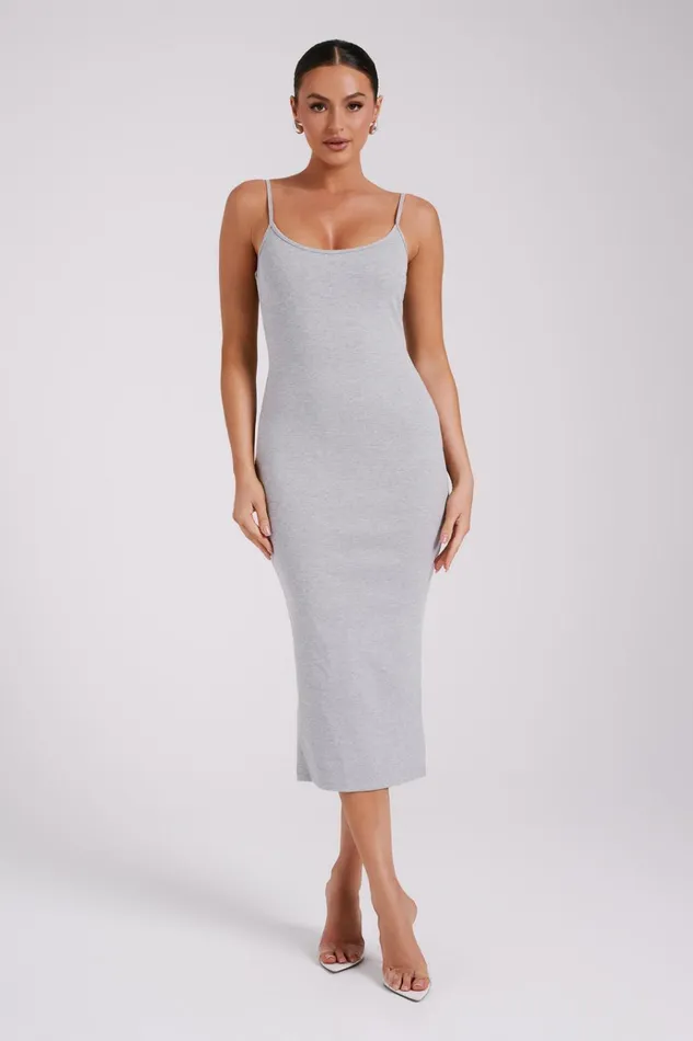 Dresses Women Meshki Alexis Ribbed Cami Midi Dress 8211 Grey Marle
