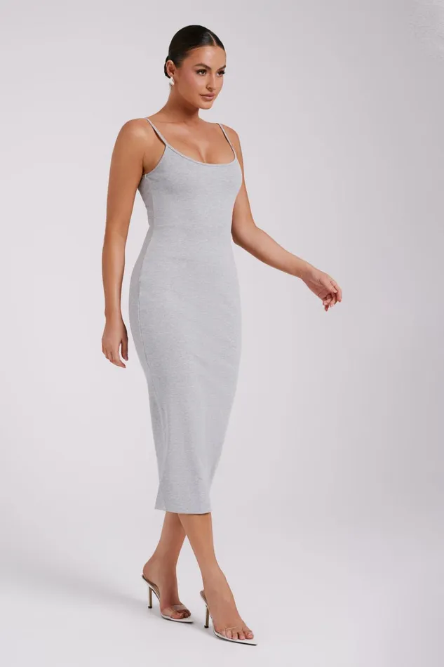 Dresses Women Meshki Alexis Ribbed Cami Midi Dress 8211 Grey Marle