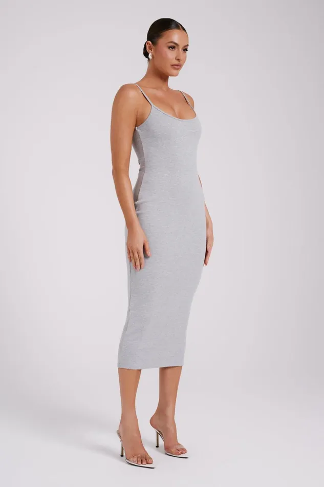 Dresses Women Meshki Alexis Ribbed Cami Midi Dress 8211 Grey Marle