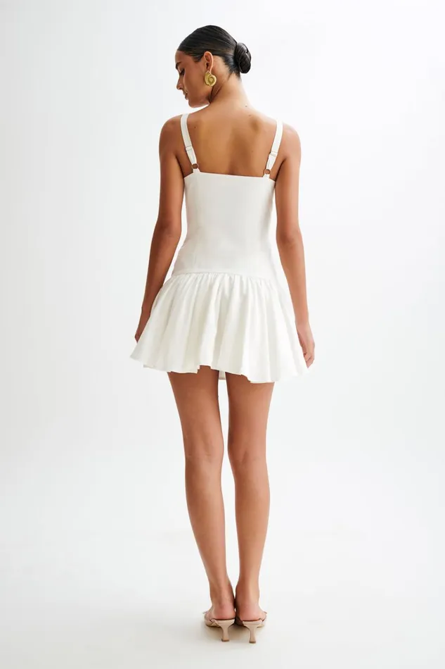 Dresses Women Meshki Alvara Cotton Puffy Mini Dress 8211 White