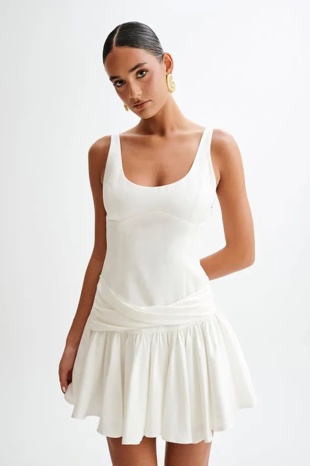 Dresses Women Meshki Alvara Cotton Puffy Mini Dress 8211 White
