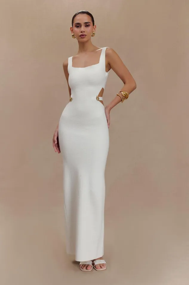 Dresses Women Meshki Alysanne Cut Out Knit Maxi Dress 8211 White