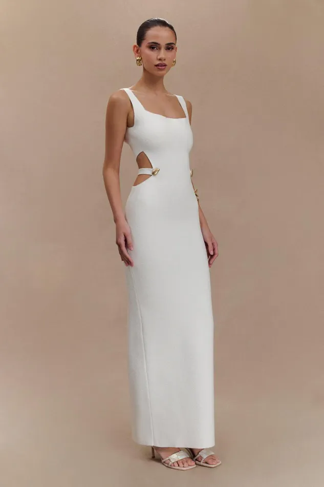Dresses Women Meshki Alysanne Cut Out Knit Maxi Dress 8211 White