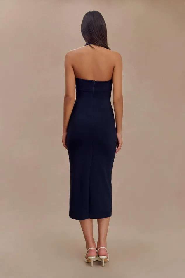 Dresses Women Meshki Amelita Suiting Halter Midi Dress 8211 Navy