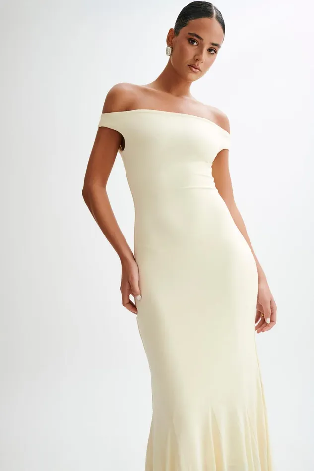 Dresses Women Meshki Analina Slinky Handkerchief Midi Dress 8211 Lemon Sherbet