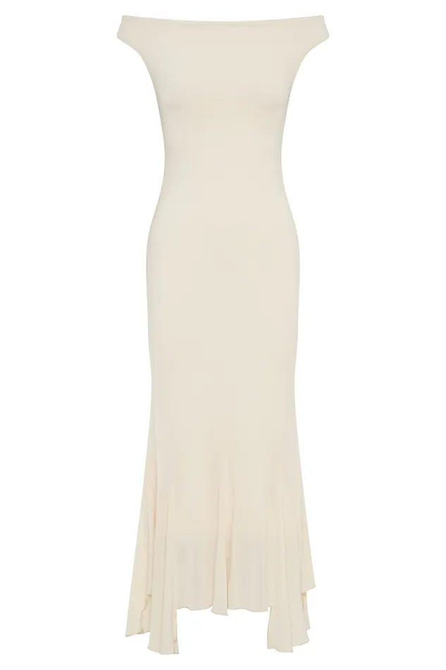 Dresses Women Meshki Analina Slinky Handkerchief Midi Dress 8211 Lemon Sherbet