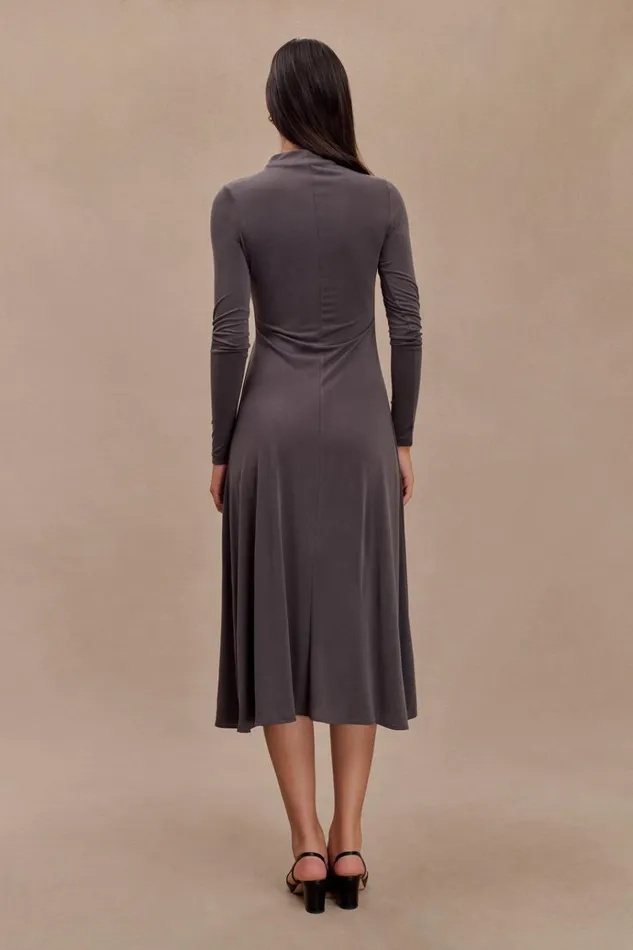 Dresses Women Meshki Anders Peached Jersey Midi Dress 8211 Charcoal