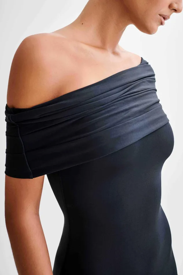 Dresses Women Meshki Cassandra Off Shoulder Slinky Maxi Dress 8211 Black