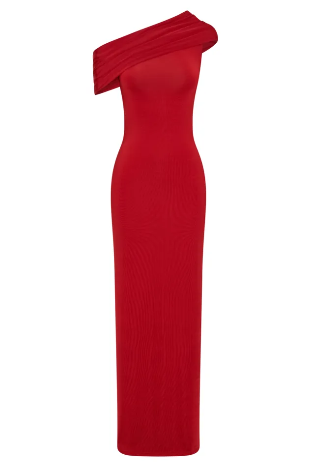 Dresses Women Meshki Cassandra Off Shoulder Slinky Maxi Dress 8211 Red