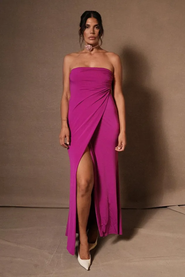 Dresses Women Meshki Cosima Slinky Strapless Maxi Dress 8211 Violet