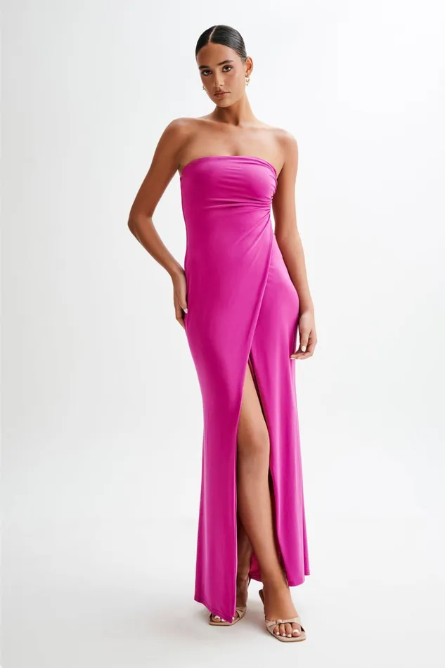Dresses Women Meshki Cosima Slinky Strapless Maxi Dress 8211 Violet