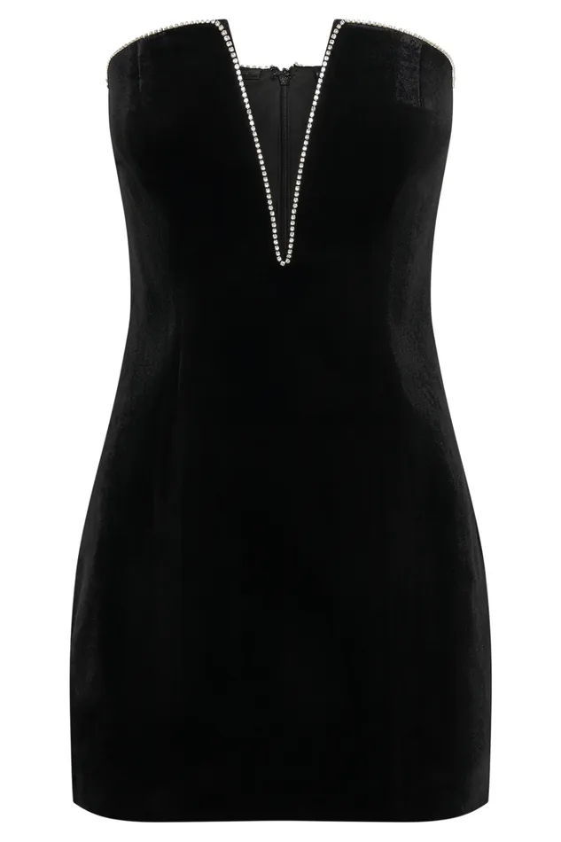 Dresses Women Meshki Elysia Velvet Mini Dress 8211 Black