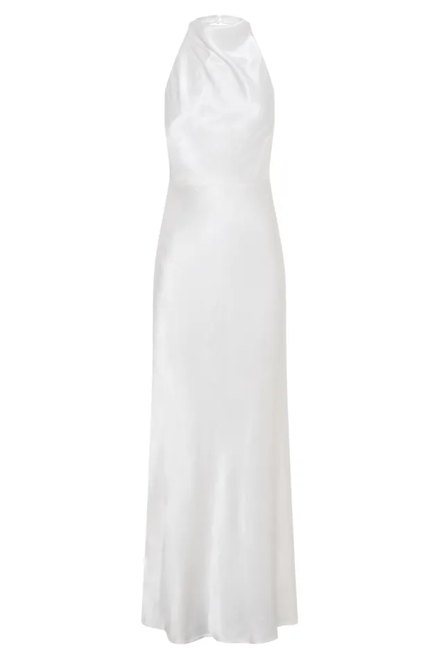 Dresses Women Meshki Esther Iridescent Satin Cowl Maxi Dress 8211 Ivory