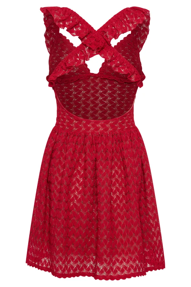 Dresses Women Meshki Ezra Lace Mini Dress 8211 Deep Red