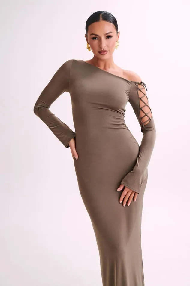 Dresses Women Meshki Gabby Tie Sleeve Slinky Maxi Dress 8211 Coco