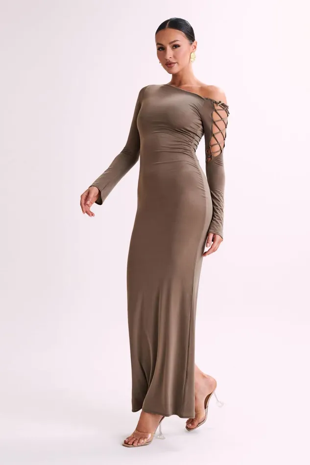 Dresses Women Meshki Gabby Tie Sleeve Slinky Maxi Dress 8211 Coco