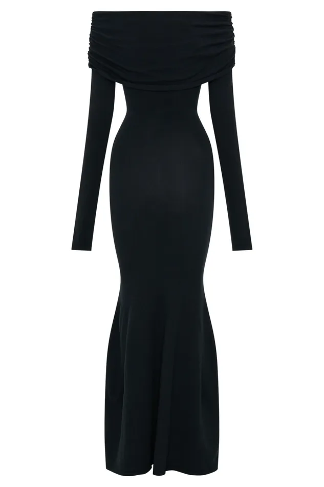 Dresses Women Meshki Georgiana Off Shoulder Knit Midi Dress 8211 Black