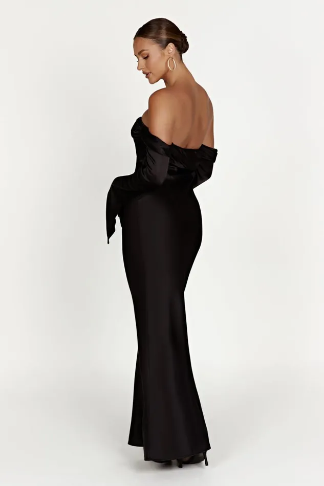 Dresses Women Meshki Giselle Off Shoulder Cowl Neck Maxi Dress 8211 Black