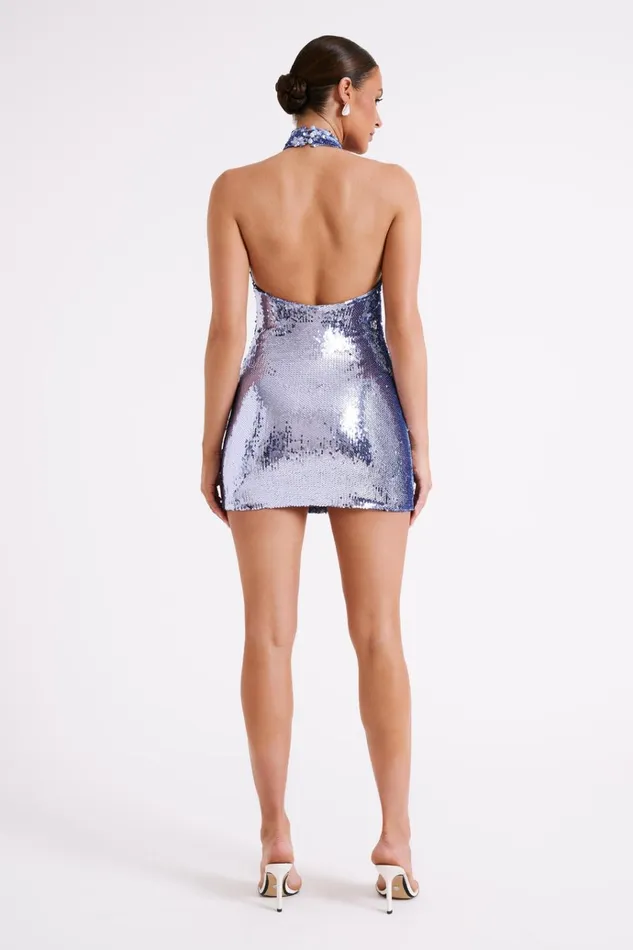 Dresses Women Meshki Jayne Sequin Halter Mini Dress 8211 Silver