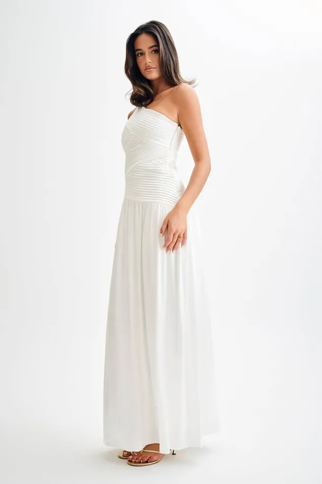 Dresses Women Meshki Jenna One Shoulder Pleated Maxi Dress 8211 Ivory