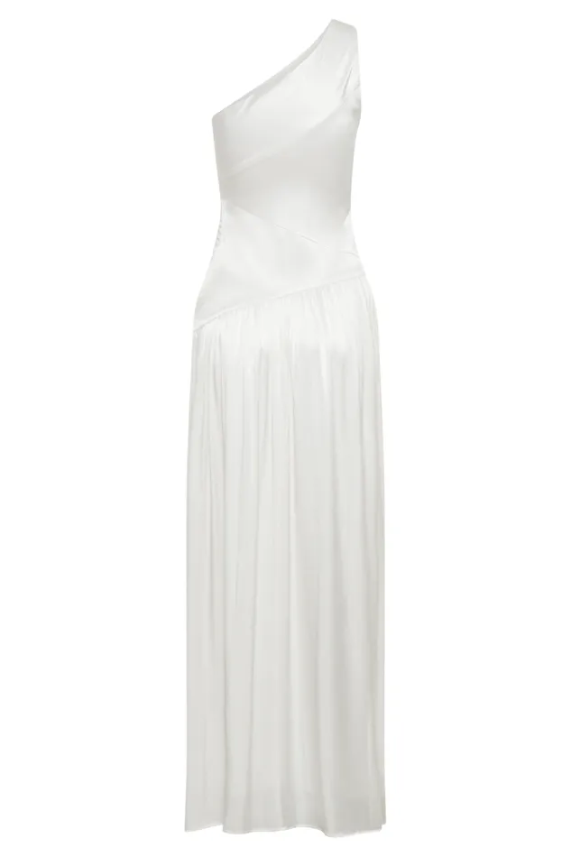 Dresses Women Meshki Jenna One Shoulder Pleated Maxi Dress 8211 Ivory