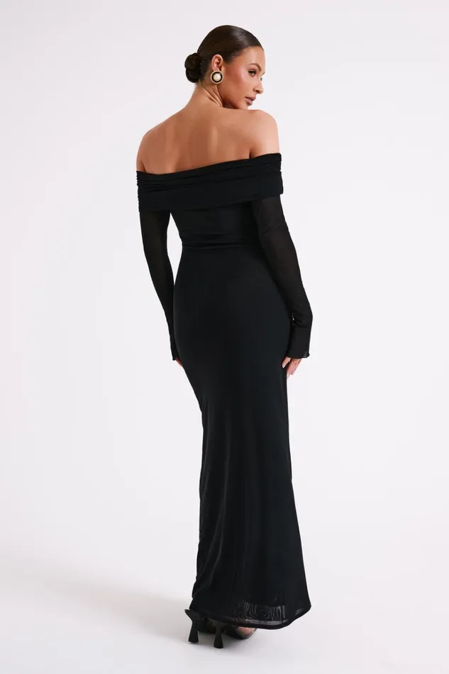 Dresses Women Meshki Josie Off Shoulder Mesh Maxi Dress 8211 Black