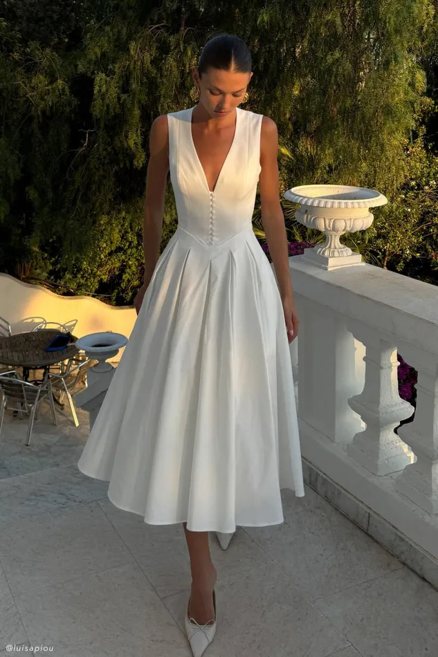 Dresses Women Meshki Keely Cotton Sleeveless Midi Dress 8211 White