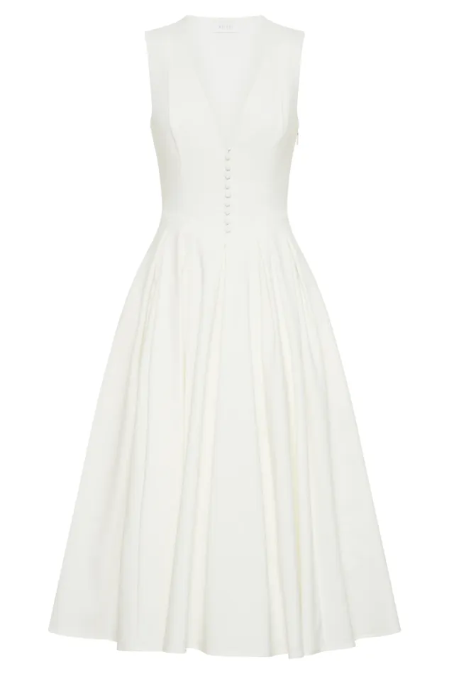 Dresses Women Meshki Keely Cotton Sleeveless Midi Dress 8211 White