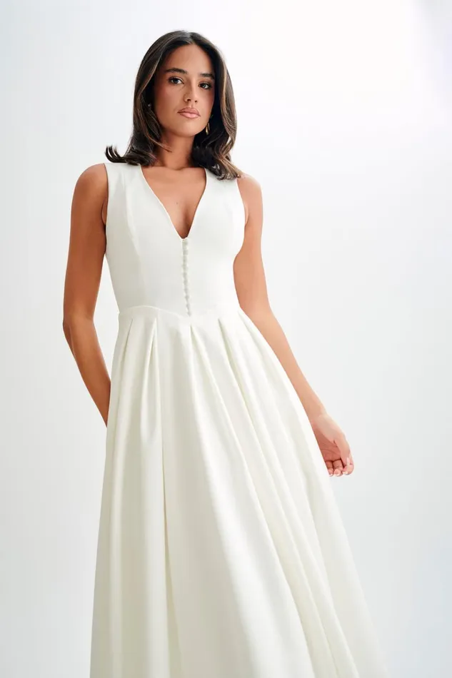 Dresses Women Meshki Keely Cotton Sleeveless Midi Dress 8211 White