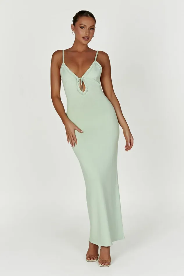 Dresses Women Meshki Maia Pointelle Knit Maxi Dress 8211 Pistachio Green