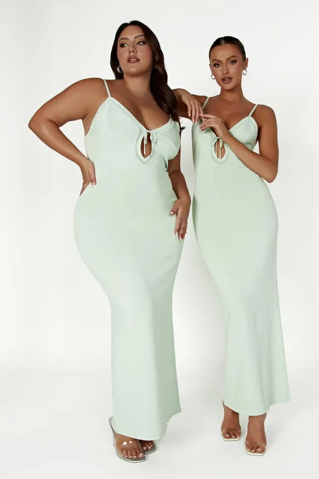 Dresses Women Meshki Maia Pointelle Knit Maxi Dress 8211 Pistachio Green