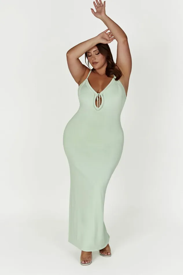 Dresses Women Meshki Maia Pointelle Knit Maxi Dress 8211 Pistachio Green