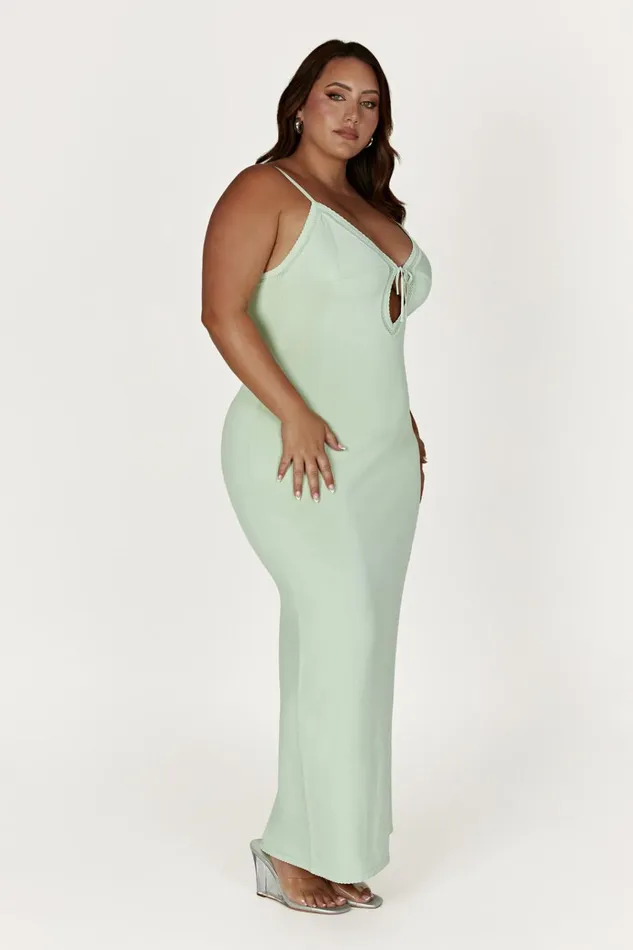 Dresses Women Meshki Maia Pointelle Knit Maxi Dress 8211 Pistachio Green