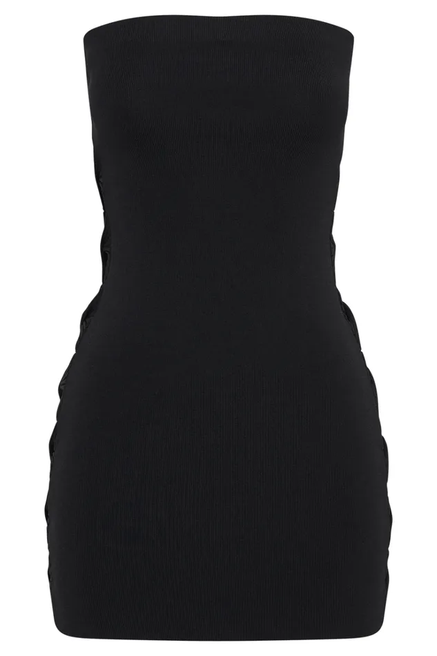 Dresses Women Meshki Maisy Strapless Knit Twist Mini Dress 8211 Black