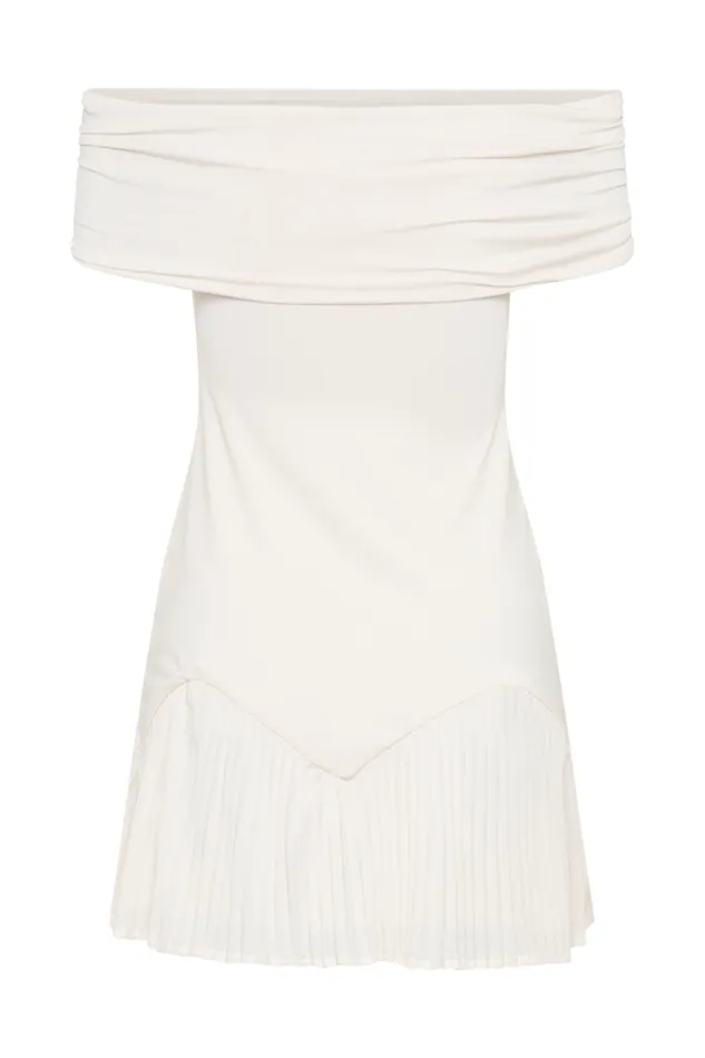 Dresses Women Meshki Melina Slinky Off Shoulder Mini Dress 8211 Ivory