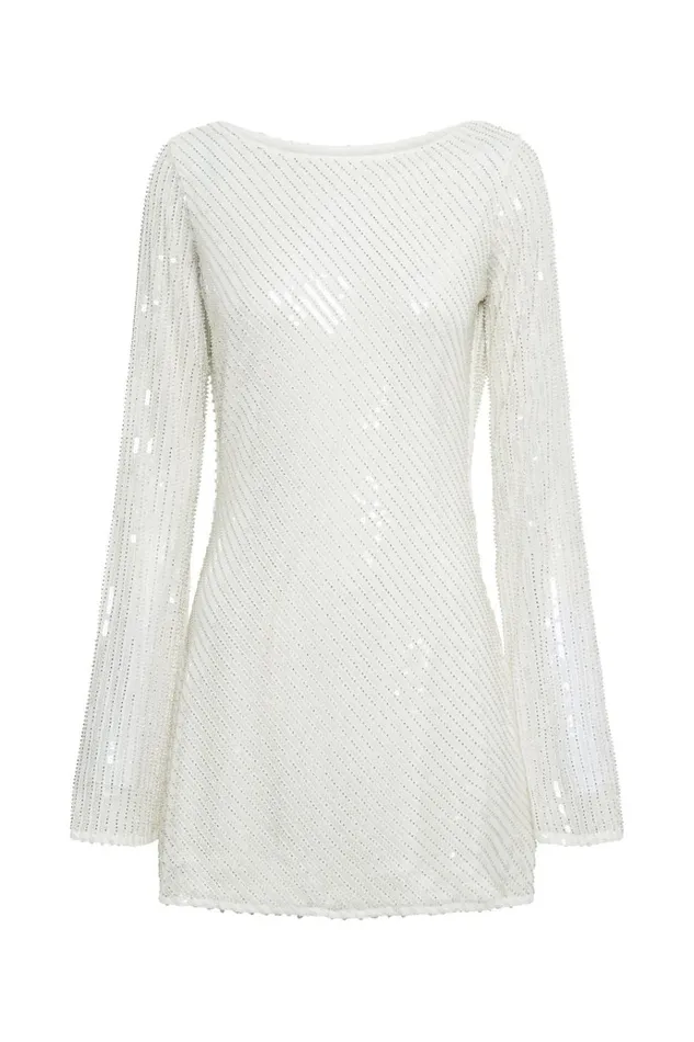 Dresses Women Meshki Nala Sequin Mini Dress 8211 White