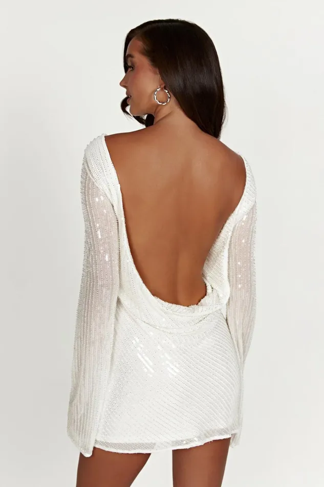 Dresses Women Meshki Nala Sequin Mini Dress 8211 White