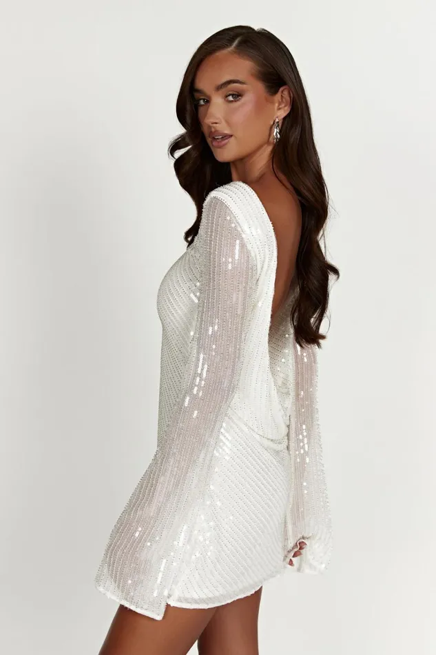 Dresses Women Meshki Nala Sequin Mini Dress 8211 White
