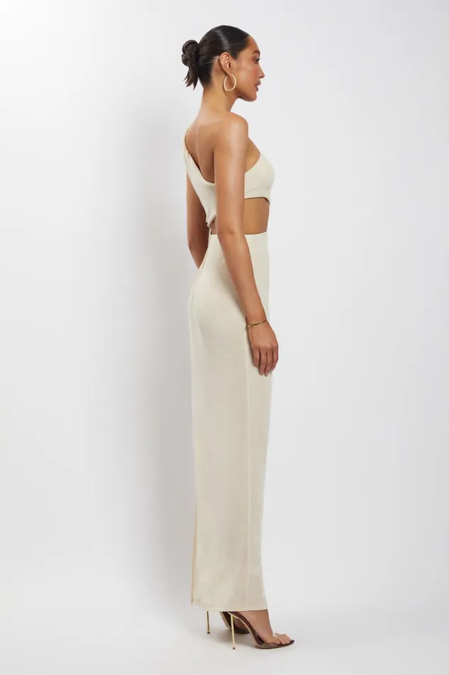 Dresses Women Meshki Paige Ruched Side Cut Out Maxi Dress 8211 Nude
