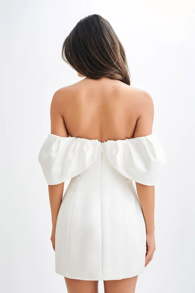 Dresses Women Meshki Portia Off Shoulder Satin Corset Dress 8211 White