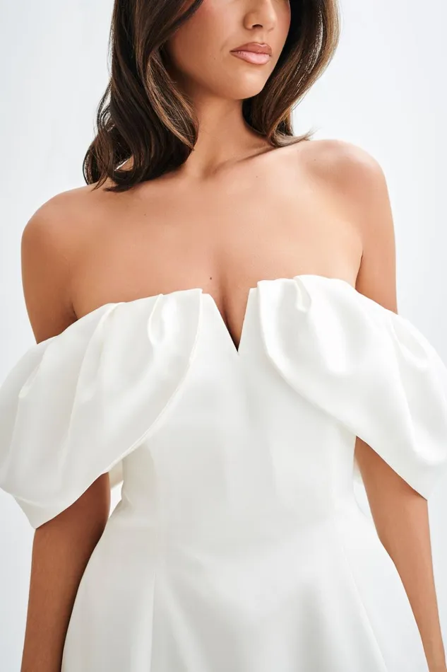 Dresses Women Meshki Portia Off Shoulder Satin Corset Dress 8211 White