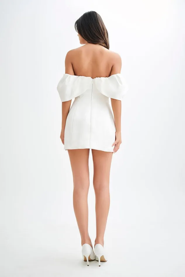 Dresses Women Meshki Portia Off Shoulder Satin Corset Dress 8211 White