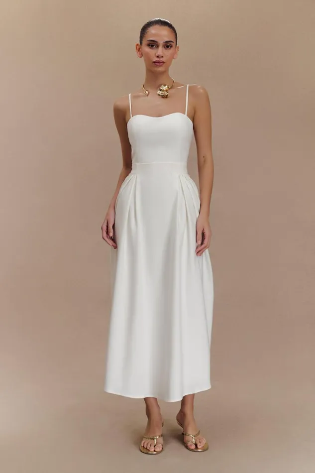 Dresses Women Meshki Rebecca Cotton Midi Dress 8211 White