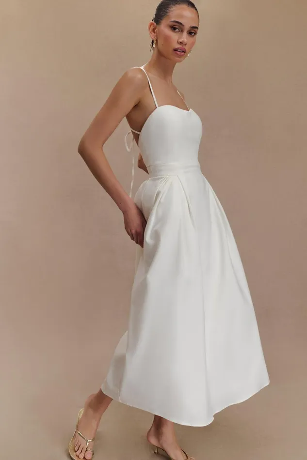 Dresses Women Meshki Rebecca Cotton Midi Dress 8211 White