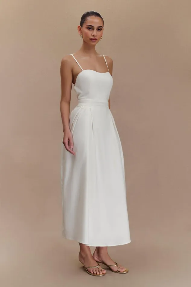 Dresses Women Meshki Rebecca Cotton Midi Dress 8211 White