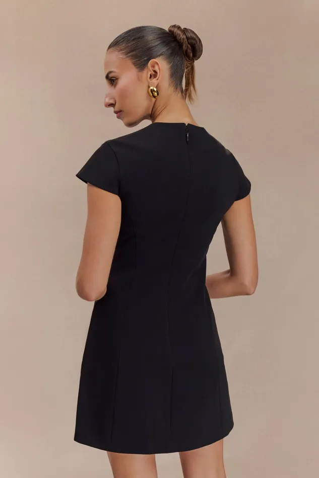 Dresses Women Meshki Remi Suiting Mini Dress With Floral Hardware 8211 Black