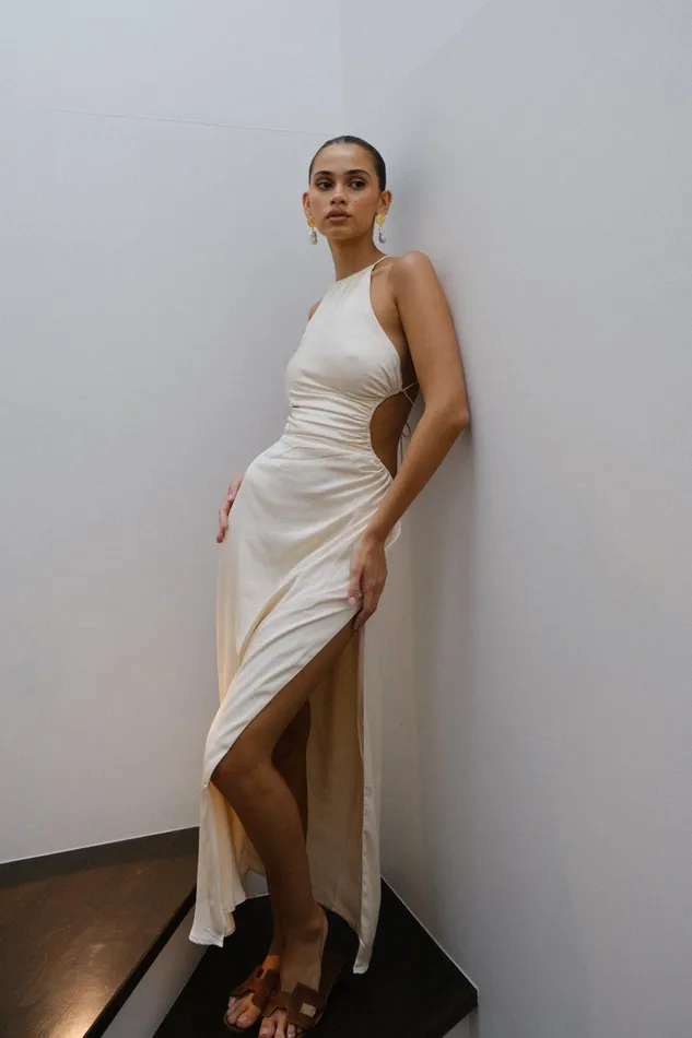 Dresses Women Meshki Rosalina Cut Out Maxi Dress 8211 Ivory
